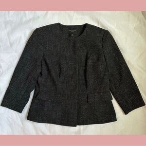 ann taylor factory petite tweed single breasted blazer suit jacket.